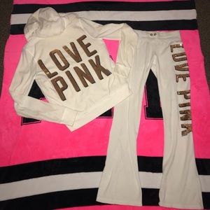 RARE VS PINK • White Velour Fur Bling Set